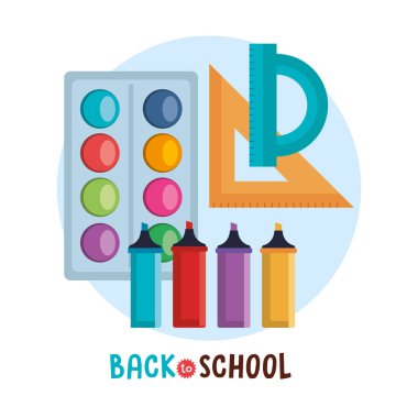 geri okula Icons set