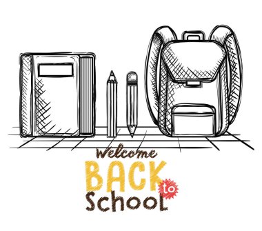 geri okula simgeler çizimler ayarla