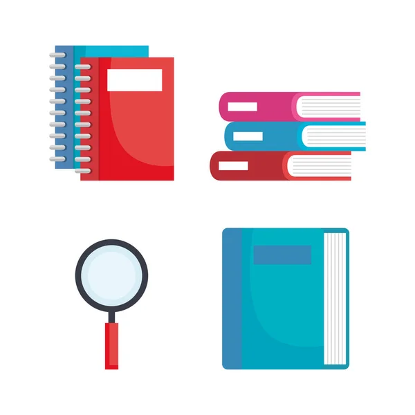 Back to school set icons — Stock Vector