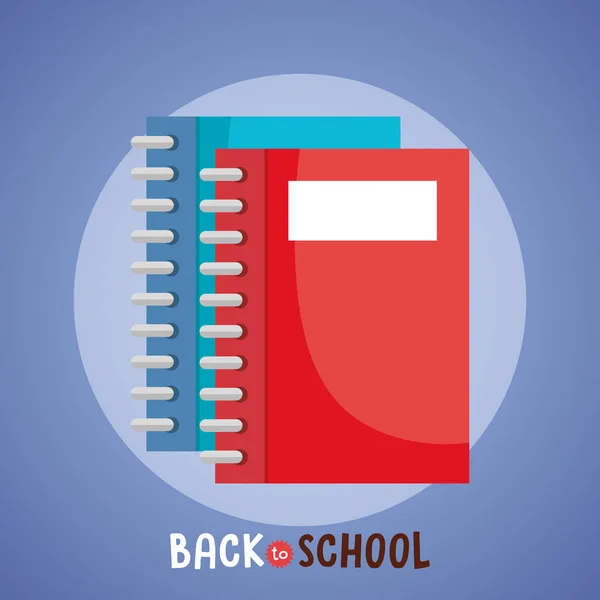 Notebook, powrót do szkoły dostaw — Wektor stockowy