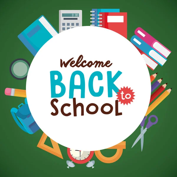 Back to school set icons — Stock Vector