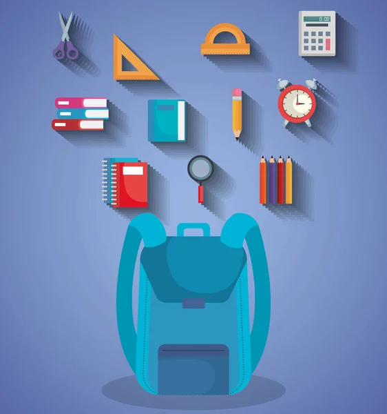 Volver a la escuela set iconos — Vector de stock