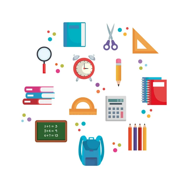 Back to school set icons — Stock Vector