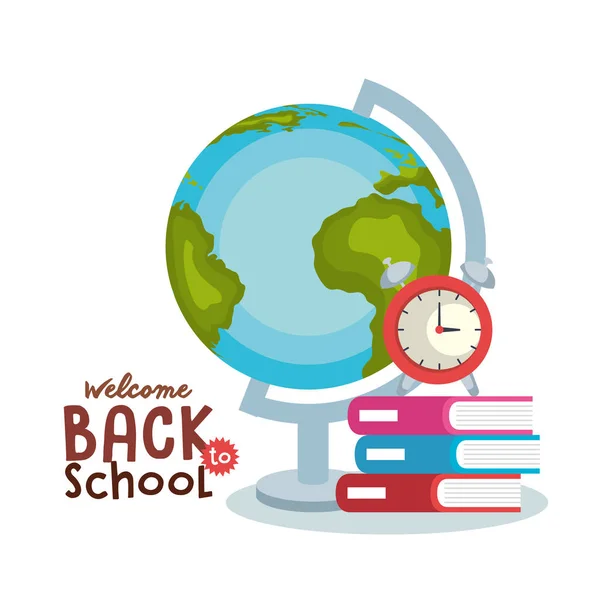 Back to school set icons — Stock Vector
