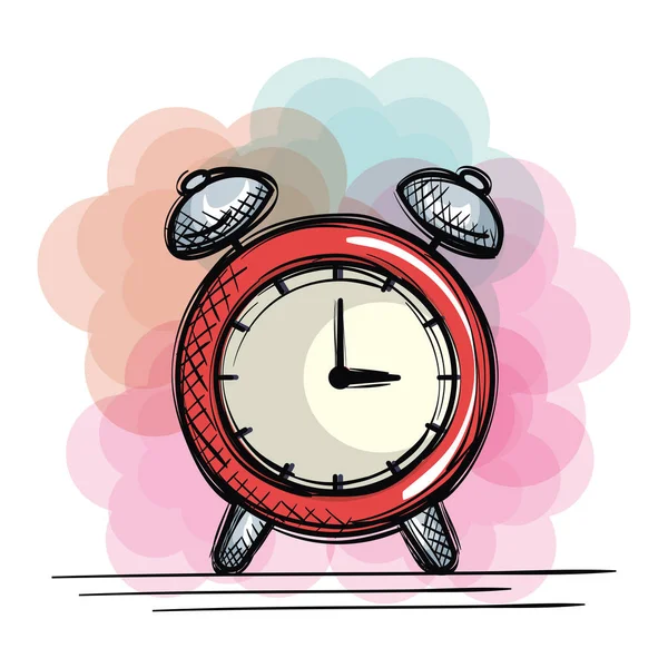 Reloj despertador tiempo dibujo — Vector de stock