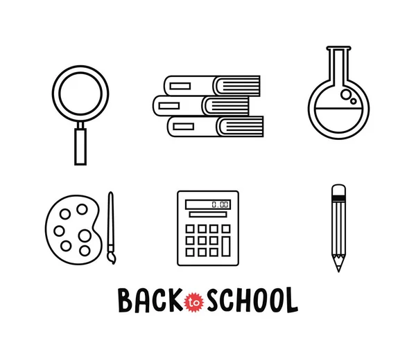 Volver a la escuela set iconos — Vector de stock
