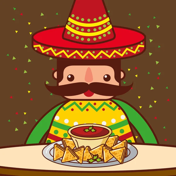 Pessoas comida mexicana —  Vetores de Stock