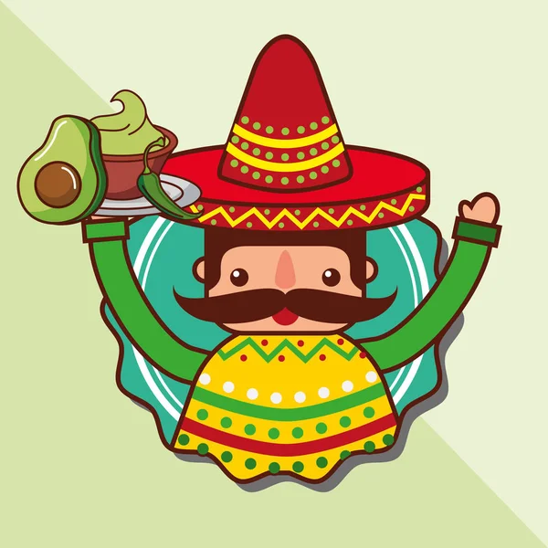 Personnes nourriture mexicaine — Image vectorielle