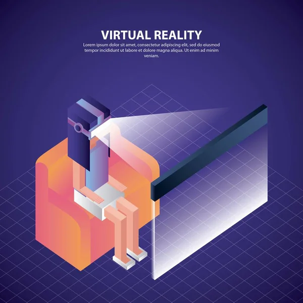 Réalité virtuelle isométrique — Image vectorielle