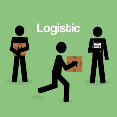 işçiler lojistik hizmet siluet