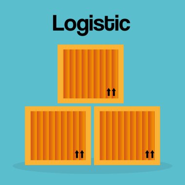 ahşap kutu lojistik hizmet vektör çizim tasarım