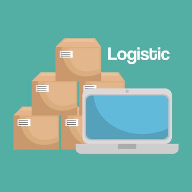 logidtic Servisi ile kutuları vektör çizim tasarım