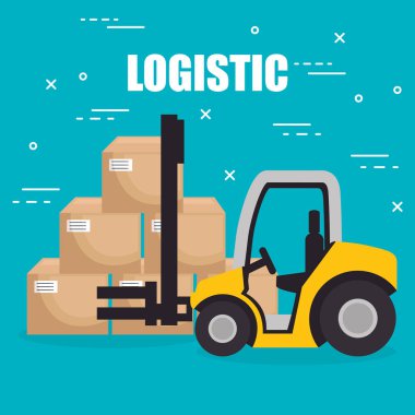Forklift aracı ile kutuları Lojistik Hizmetleri