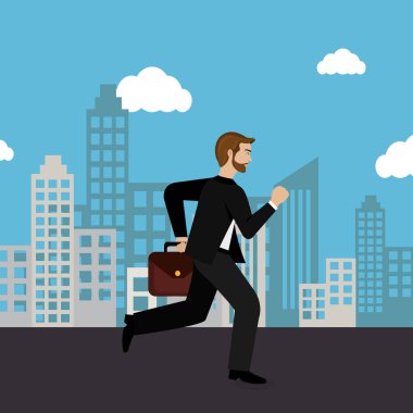 cityscape içinde çalışan iş adamı