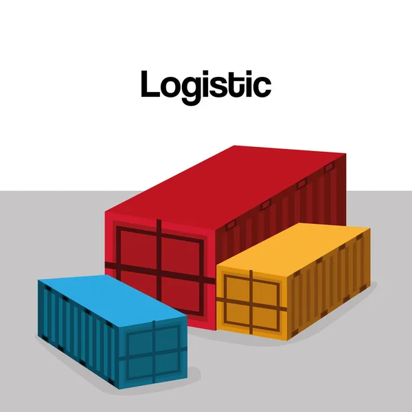 Containers logistic service icons — Stock Vector