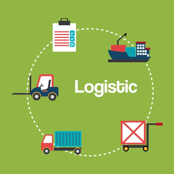 Ícones de conjunto de serviço logístico — Vetor de Stock