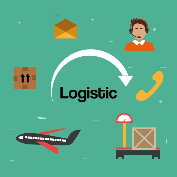 Logistické služby sady ikon — Stockový vektor