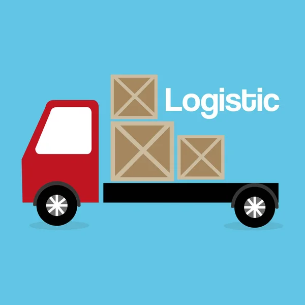 Lastbil logistisk service ikonen — Stock vektor