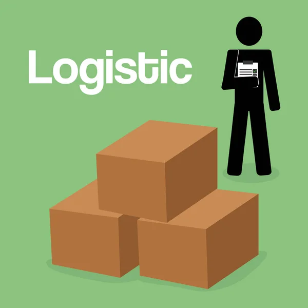 Worker logistic service silhouette — Stock Vector