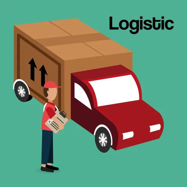 Arbetaren logistisk service avatar — Stock vektor