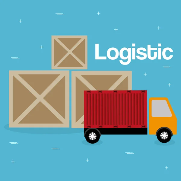 Truck logistic service icon — Stock Vector