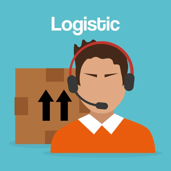 Worker logistic service avatar — Stock Vector