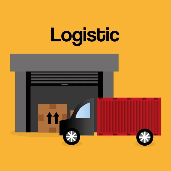 Truck logistic service icon — Stock Vector