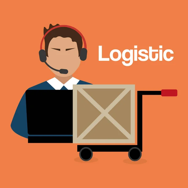 Worker logistic service avatar — Stock Vector