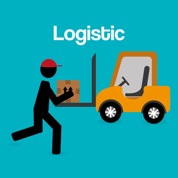 Worker logistic service silhouette — Stock Vector