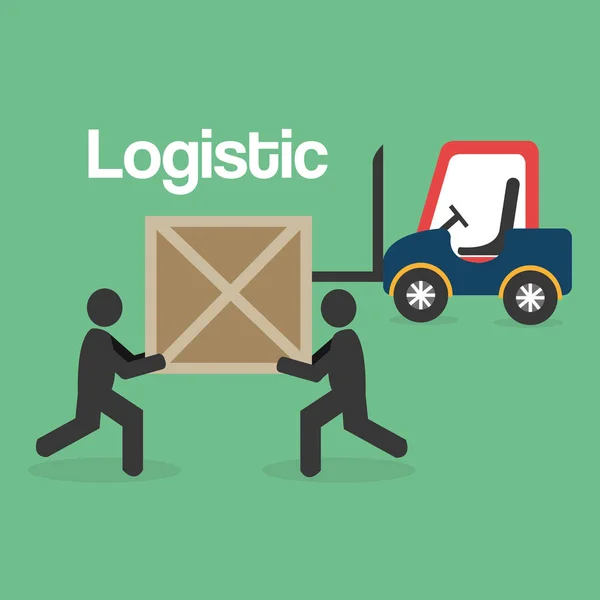 Pracowników sylwetki usługi logistyczne — Wektor stockowy