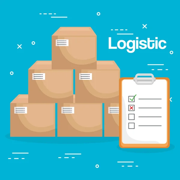 Servicio logidtic con cajas — Archivo Imágenes Vectoriales