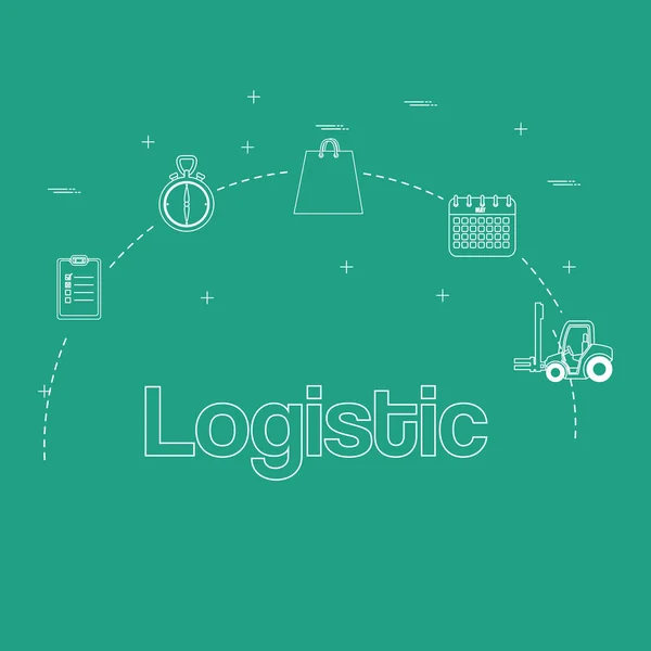 Logistic service set icons — Stock Vector