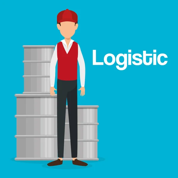 Travailleur service logistique avatar — Image vectorielle