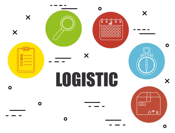 Iconos de conjunto de servicios logísticos — Archivo Imágenes Vectoriales