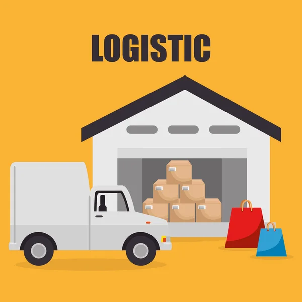 Logidtic service with boxes — Stock Vector