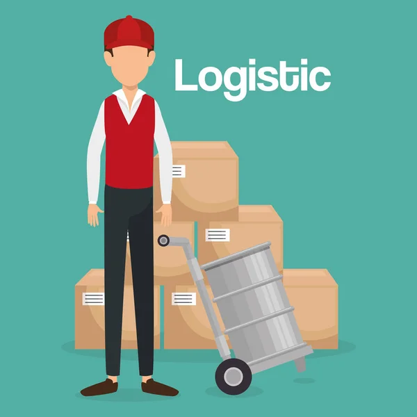 Trabalhador serviço logístico avatar —  Vetores de Stock