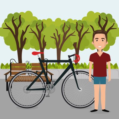 adam bisiklet peyzaj ile