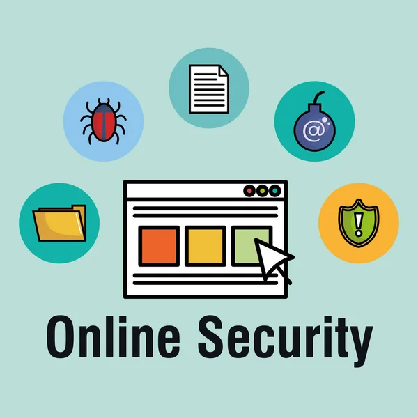 Iconos de seguridad en línea — Archivo Imágenes Vectoriales