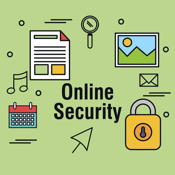 Iconos de seguridad en línea — Vector de stock