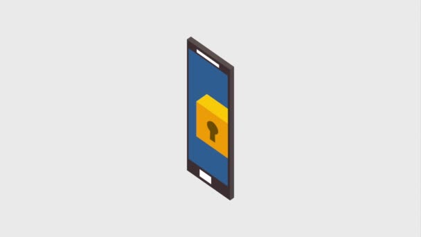 Cyber security smartphone wachtwoord login — Stockvideo