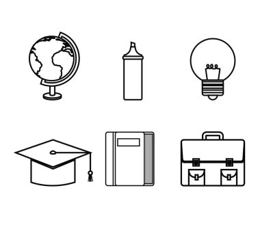 okula simgeler çizimler vektör çizim tasarım koymak sırt