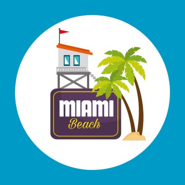 Miami beach yaz simgeler