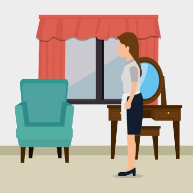 Otel deski çalışma avatar karakter