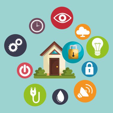 Akıllı ev teknolojisi Icons set