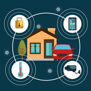 Akıllı ev teknolojisi Icons set