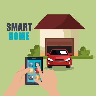 smartphone akıllı ev vektör çizim tasarım denetleme