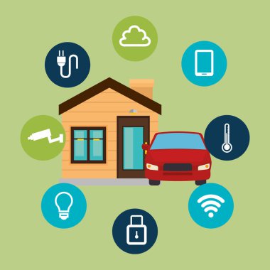 Akıllı ev teknolojisi Icons set
