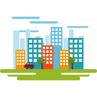 Cityscape sahne çevre dostu