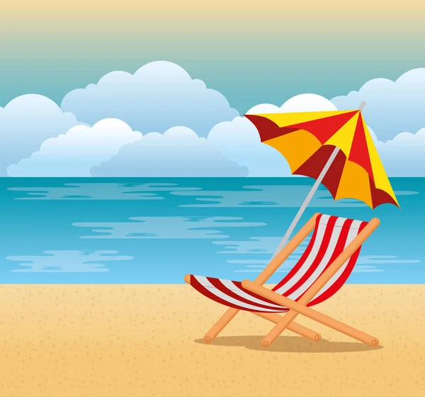 Τροπική παραλία το καλοκαίρι σκηνής — Διανυσματικό Αρχείο