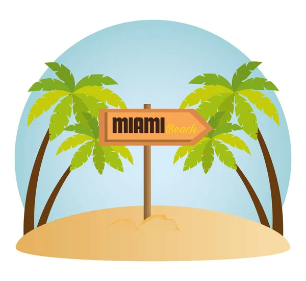 Miami beach sommaren ikoner — Stock vektor